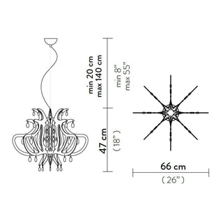 Slamp Lillibet Suspension M suspension lamp diam. 66 cm. Buy now on Shopdecor