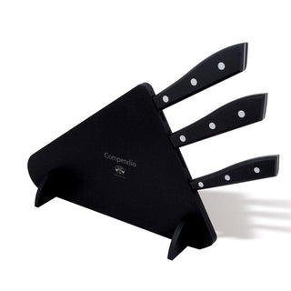 Coltellerie Berti Compendio block with 3 kitchen knives 8560 black Buy now on Shopdecor