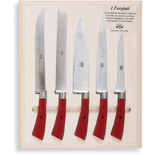 Coltellerie Berti Forgiati su misura 5 forged knives 4425 whole red Buy now on Shopdecor