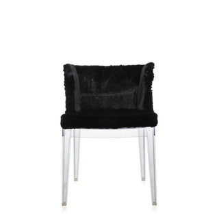 Kartell Mademoiselle Kravitz armchair faux-fur woven fabric with transparent structure Buy now on Shopdecor