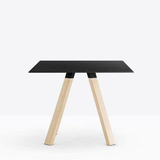 Pedrali Arki-table ARKW5 Wood 89x89 cm. in black solid laminate Buy now on Shopdecor