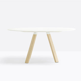 Pedrali Arki-table Compact diam.139 cm. in white solid laminate Buy now on Shopdecor