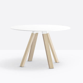 Pedrali Arki-table Compact diam.139 cm. in white solid laminate Buy now on Shopdecor