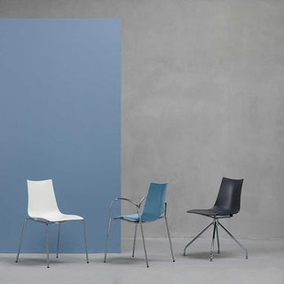 Scab Zebra Tecnopolimero chair 4 chromed legs by Luisa Battaglia Buy now on Shopdecor