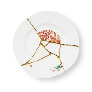 Seletti Kintsugi dinner plate in porcelain/24 carat gold mod. 1 Buy now on Shopdecor