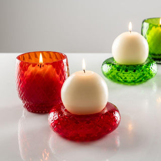 Venini Faville 100.71 candle holder red diam. 12 cm. Buy now on Shopdecor