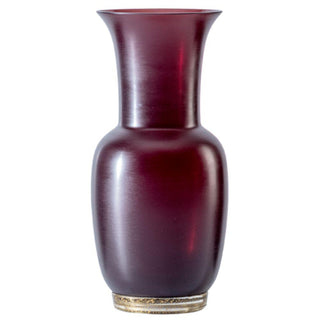 Venini Satin 706.24 satin vase ox blood red/crystal with gold leaf h. 42 cm. Buy now on Shopdecor
