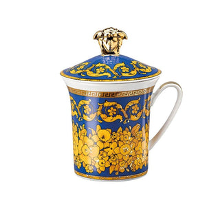 Versace meets Rosenthal 30 Years Mug Collection Floralia Blue mug with lid Buy now on Shopdecor