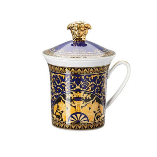 Versace meets Rosenthal 30 Years Mug Collection Medusa Blue mug with lid Buy now on Shopdecor