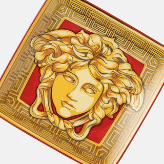 Versace meets Rosenthal Medusa Amplified Golden Coin bowl square flat 12x12 cm. Buy now on Shopdecor