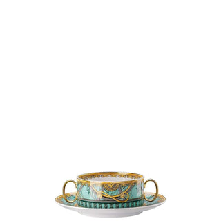 Versace meets Rosenthal La scala del Palazzo Creamsoup cup and saucer green Buy now on Shopdecor