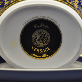 Versace meets Rosenthal Medusa Blue Deep plate diam. 22 cm. Buy now on Shopdecor