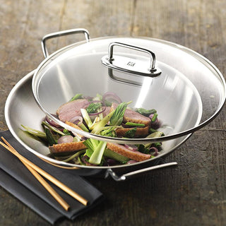 Zwilling Plus Stainless Steel Wok with lid diam. 32 cm Steel Buy now on Shopdecor